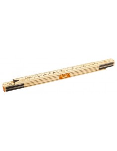 Regla de madera plegable de 5 secciones con medidas métricas/imperiales (1 m)