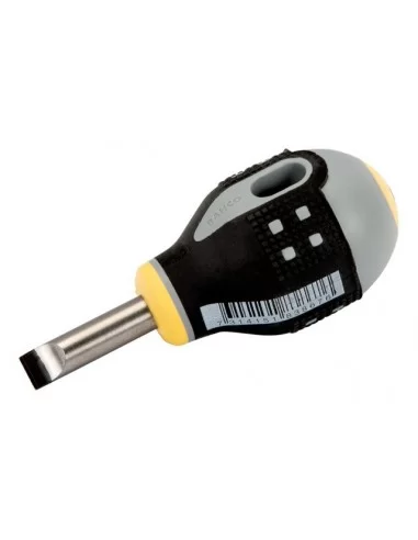 Destornillador de punta recta ERGO con mango de goma Stubby (0,6 x 3,5 x 25 mm)