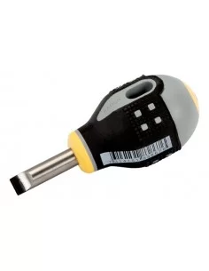 Destornillador de punta recta ERGO con mango de goma Stubby (1 x 5,5 x 25 mm)
