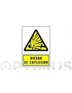 SEÑAL ADVERTENCIA CASTELLANO 345X245 MM-RIESGO DE EXPLOSION