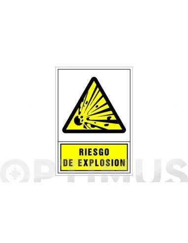 SEÑAL ADVERTENCIA CASTELLANO 490X345 MM-RIESGO DE EXPLOSION