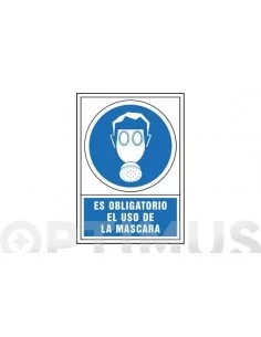 SEÑAL OBLIGACION CASTELLANO 345X245 MM-OBLIGATORIO USO DE MASCARA
