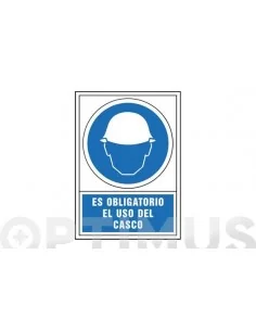 SEÑAL OBLIGACION CASTELLANO 345X245 MM-OBLIGATORIO USO DEL CASCO