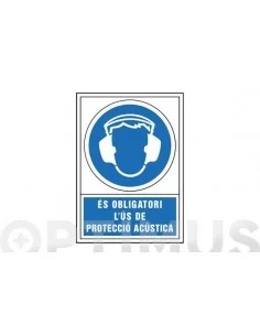 SEÑAL OBLIGACION CATALAN 490X345 MM-OBLIGATORI L'US DE PROTECCIO ACUSTICA